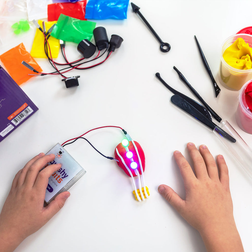 Squishy Circuits Deluxe Kit components