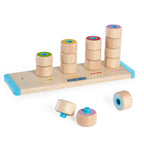 Guidecraft Count & Stack Poppers — Wooden Stacking & Sorting Toy