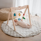 QToys Wooden Baby Gym with hanging animal mobiles