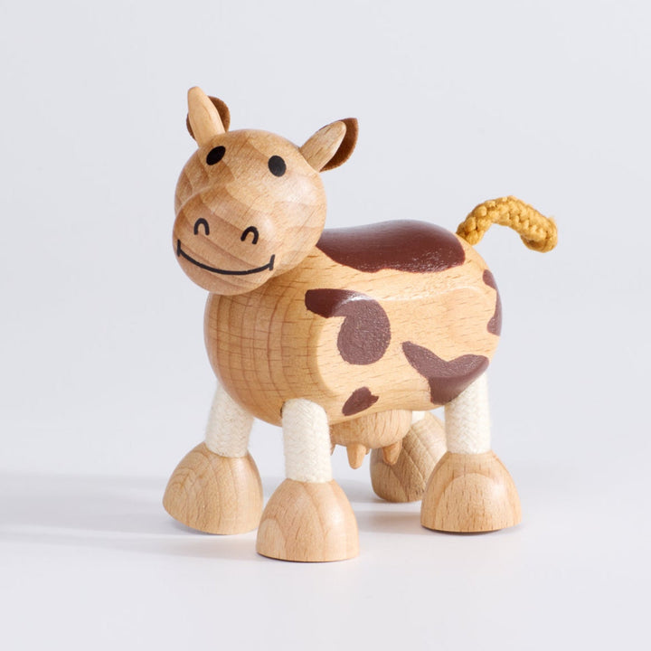 Anamalz Cow - Handcrafted Wooden Farm Animal Toy