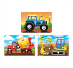 Tuzzles Construction Vehicles knob puzzle set of three